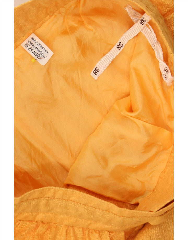VINTAGE Womens High Waist A-Line Skirt EU 38 Medium W26 Yellow Polyester Vintage Vintage and Second-Hand Vintage from Messina Hembry 