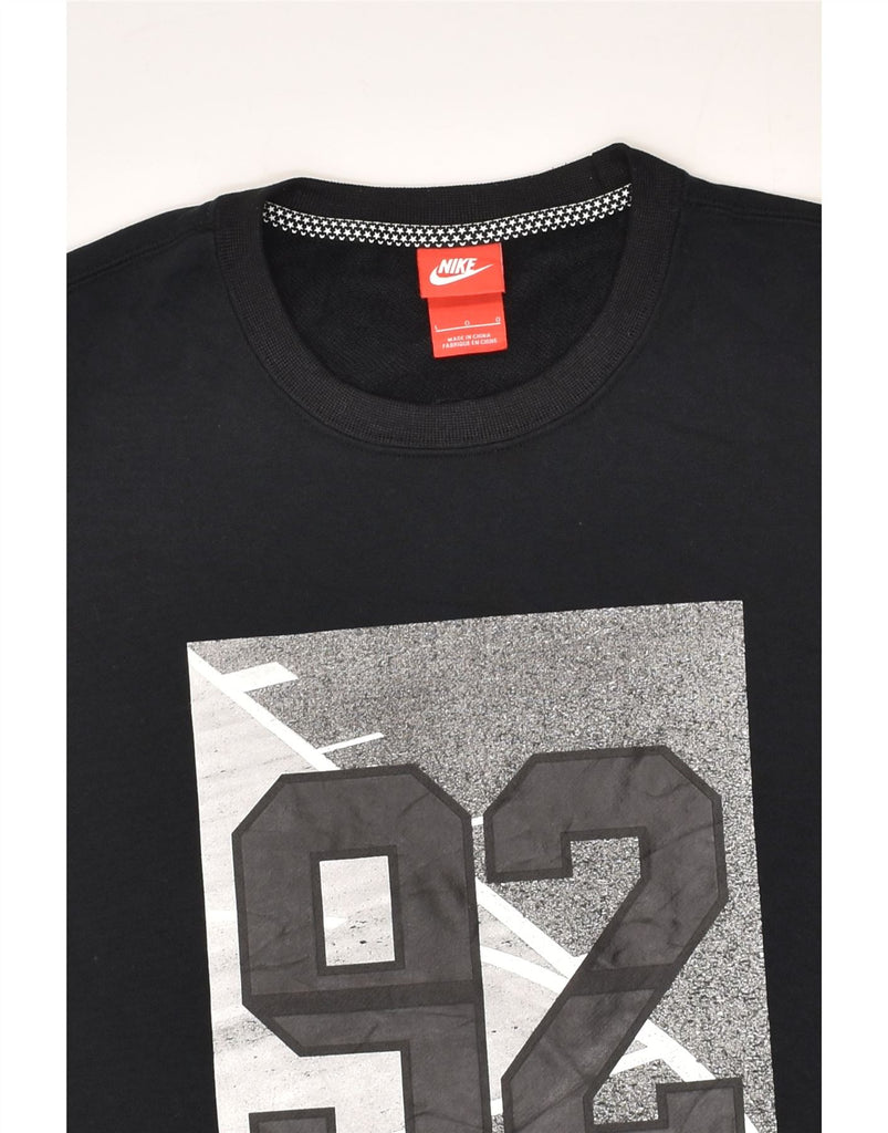 NIKE Mens Graphic Sweatshirt Jumper Large Black Cotton | Vintage Nike | Thrift | Second-Hand Nike | Used Clothing | Messina Hembry 