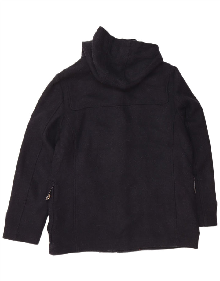 BURTON Mens Hooded Duffle Jacket UK 40 Large Navy Blue Wool