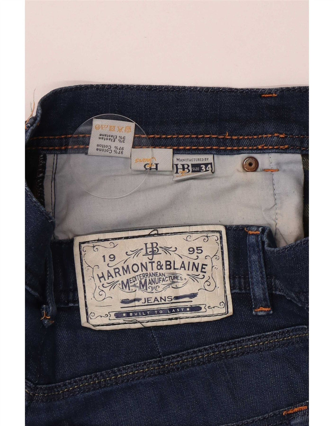 Harmont & Blaine Mens Slim Jeans W30 L32 Blue Cotton