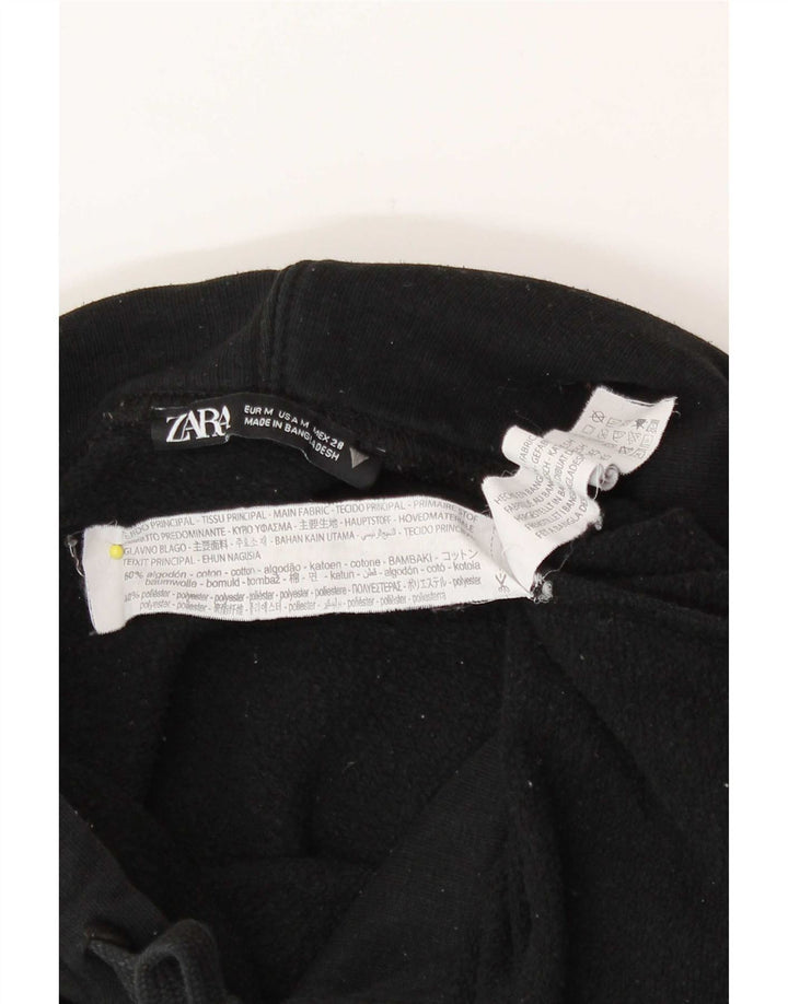 Zara Womens Oversized Hoodie Jumper UK 14 Medium Black Cotton