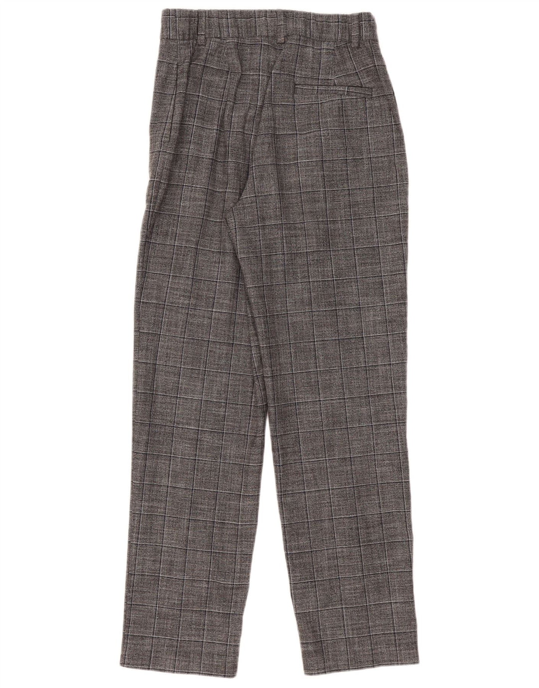 Marks & Spencer Womens Chino Trousers UK 12 Medium W30 L30 Grey Check