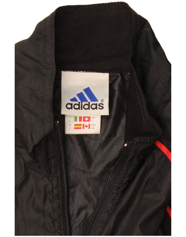 Adidas Mens Climashell Graphic Tracksuit Top Jacket Large Black Polyester