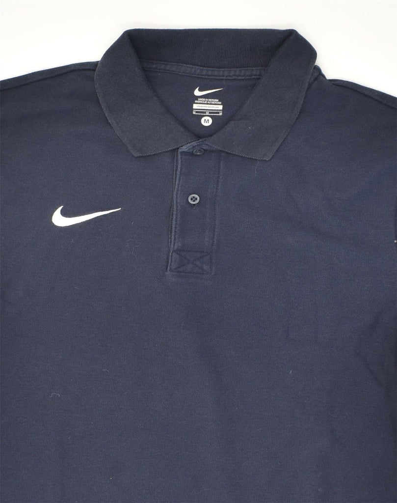 NIKE Mens Polo Shirt Medium Navy Blue Cotton | Vintage Nike | Thrift | Second-Hand Nike | Used Clothing | Messina Hembry 