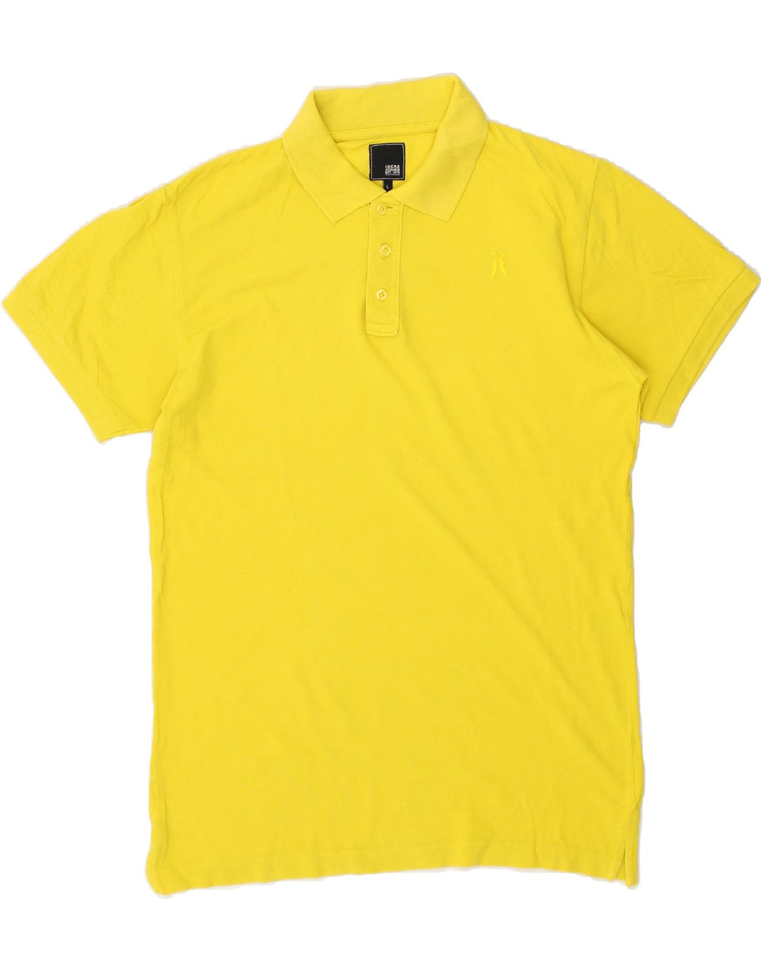 JACK & JONES Mens Polo Shirt Large Yellow Cotton | Vintage Jack & Jones | Thrift | Second-Hand Jack & Jones | Used Clothing | Messina Hembry 