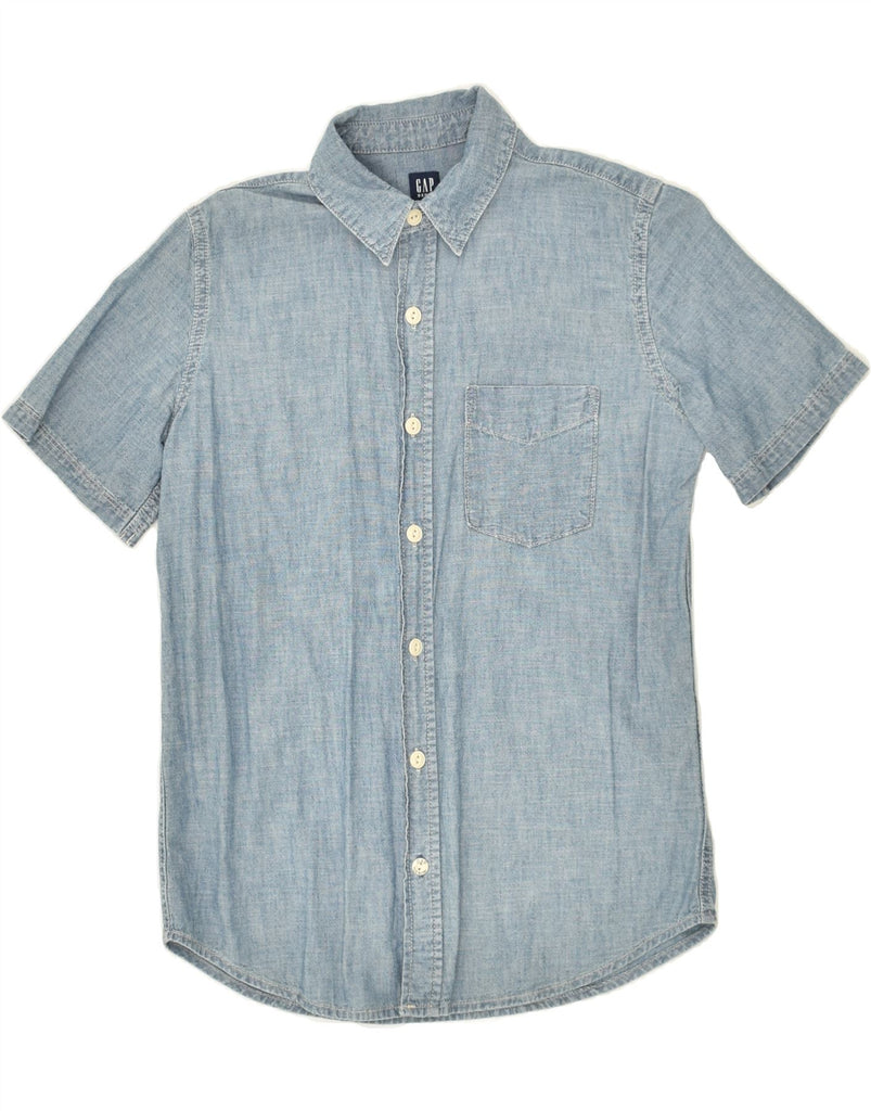 GAP Boys Short Sleeve Denim Shirt 12-13 Years XL Blue Cotton | Vintage Gap | Thrift | Second-Hand Gap | Used Clothing | Messina Hembry 