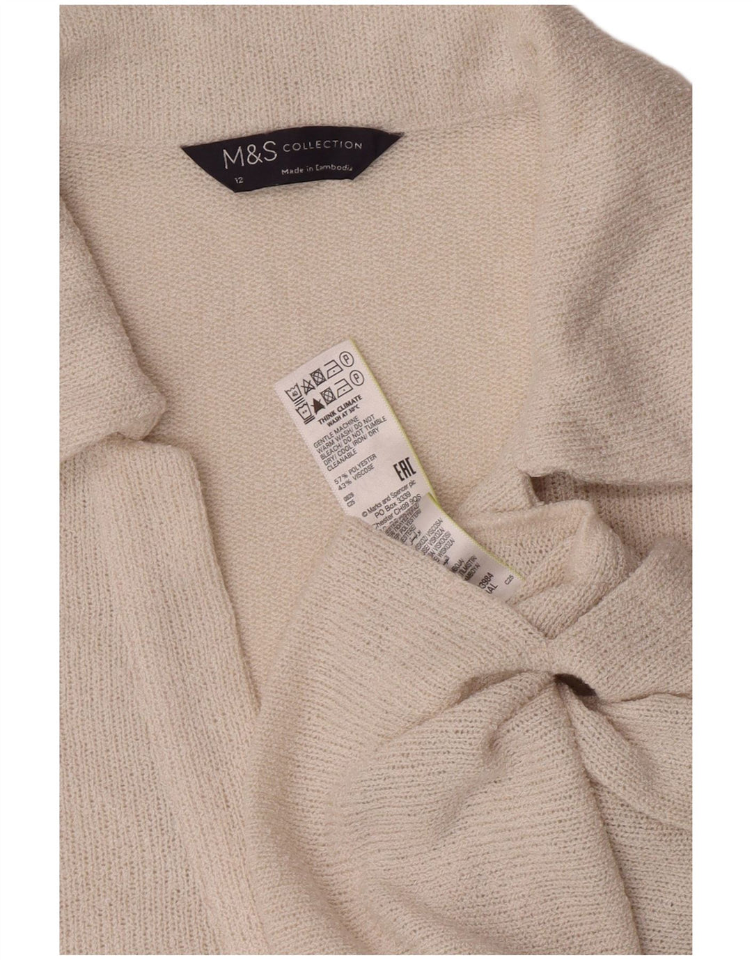 Marks & Spencer Womens Polo Shirt UK 12 Medium White Polyester