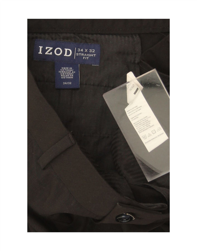 IZOD Mens Straight Chino Trousers W34 L32 Black Polyester Vintage Izod and Second-Hand Izod from Messina Hembry 