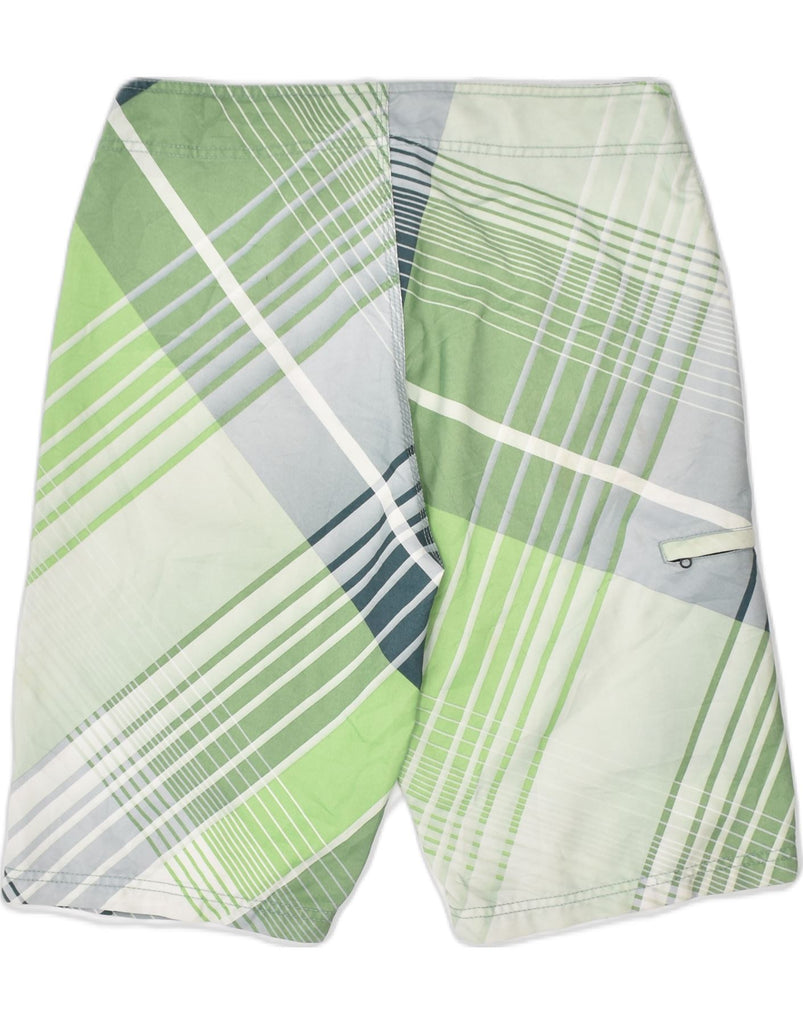 HURLEY Mens Swimming Shorts W30 Medium Green Geometric Polyester | Vintage | Thrift | Second-Hand | Used Clothing | Messina Hembry 