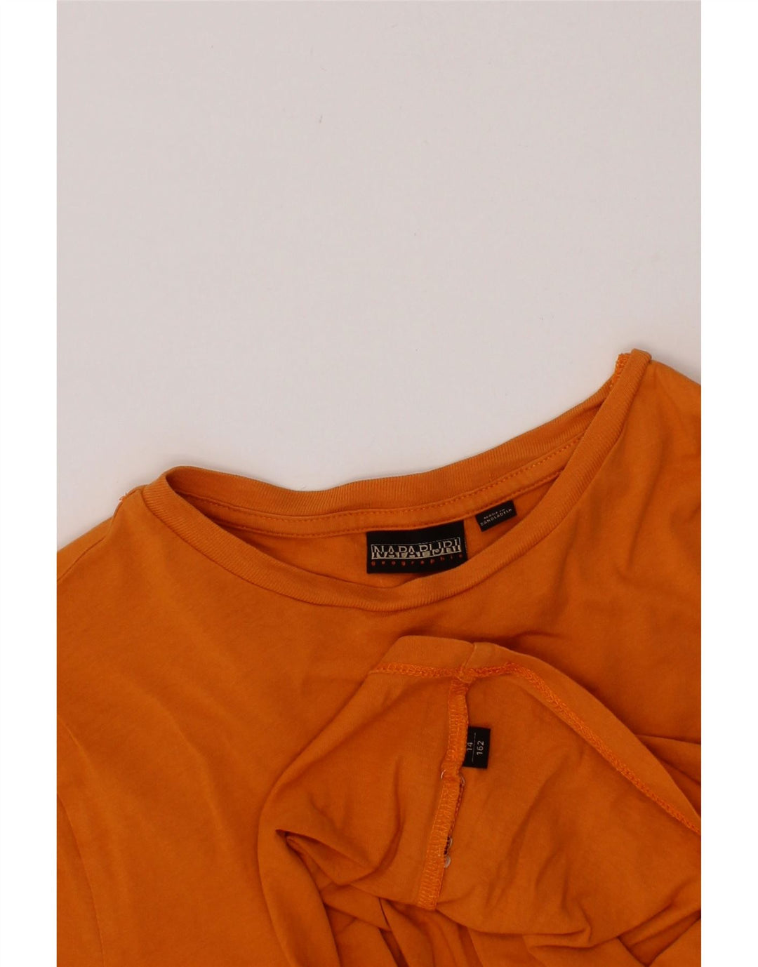 NAPAPIJRI Boys T-Shirt Top 13-14 Years Orange Vintage Napapijri and Second-Hand Napapijri from Messina Hembry 