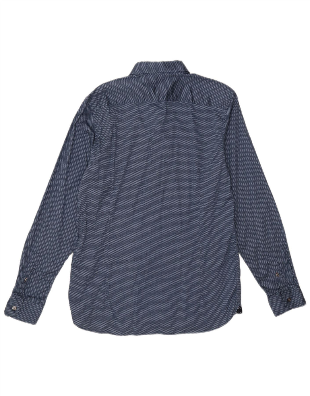 Ted Baker Mens Shirt Size 4 Large Blue Spotted Cotton