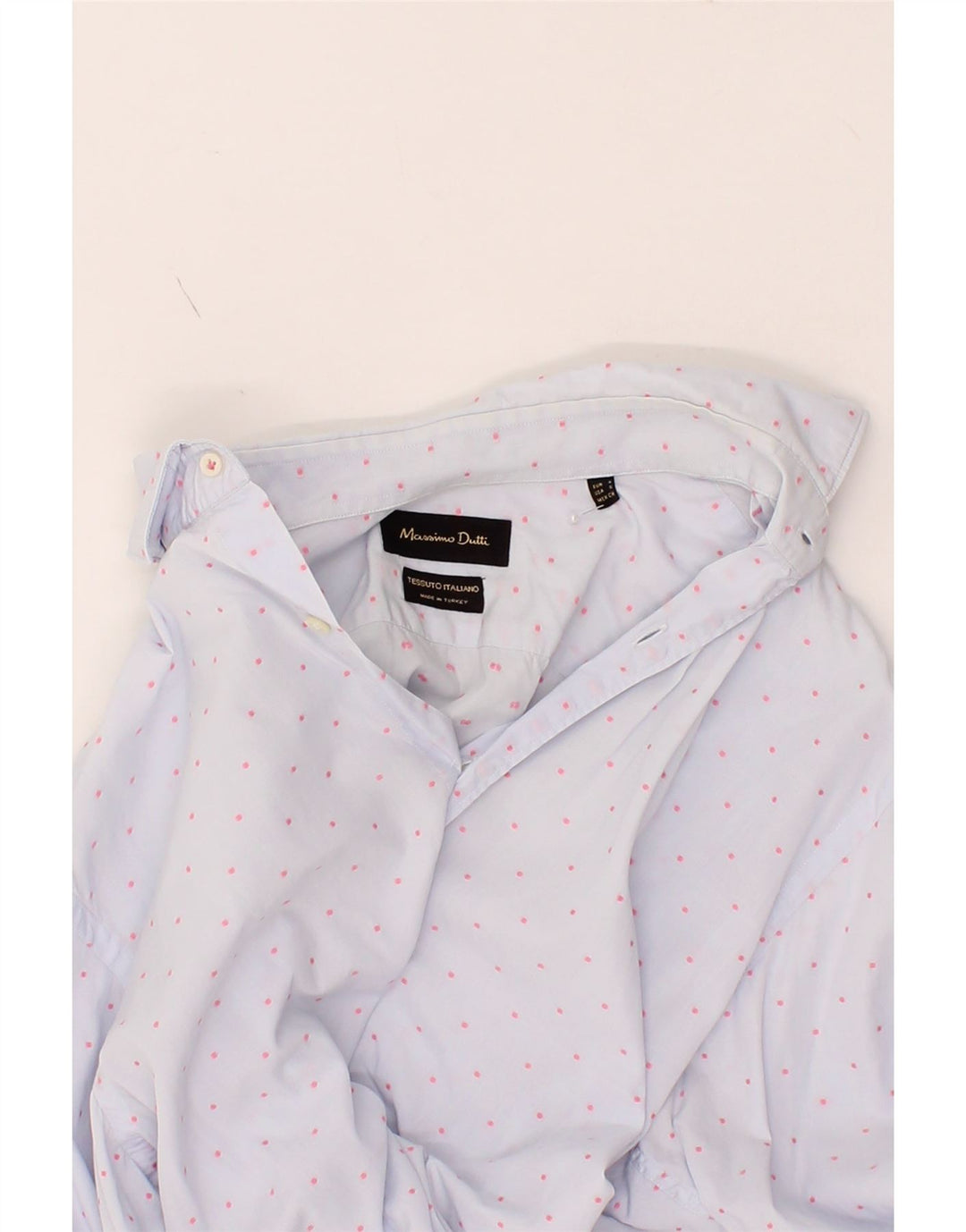 MASSIMO DUTTI Mens Tessuto Italiano Shirt Small Blue Spotted Vintage Massimo Dutti and Second-Hand Massimo Dutti from Messina Hembry 