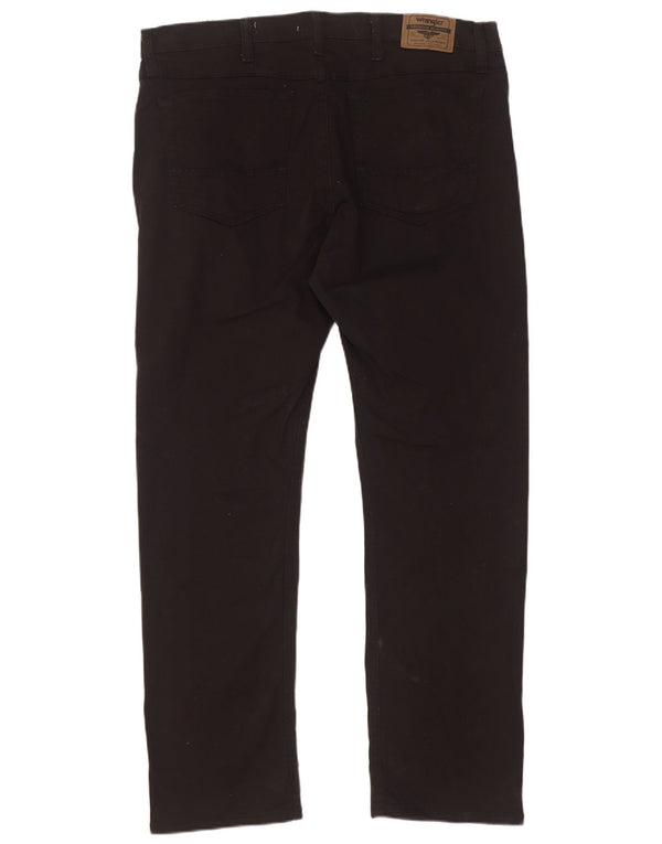 Wrangler Mens Slim Straight Casual Trousers W36 L30 Black Cotton