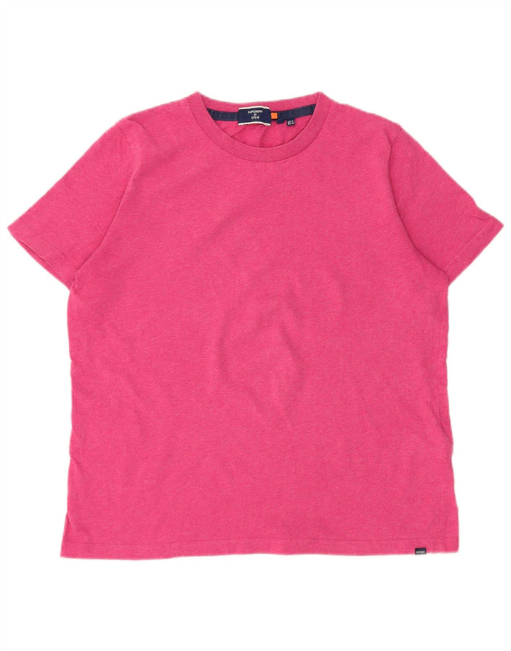 Superdry Womens Oversized T-Shirt Top UK 8 Small Pink Cotton