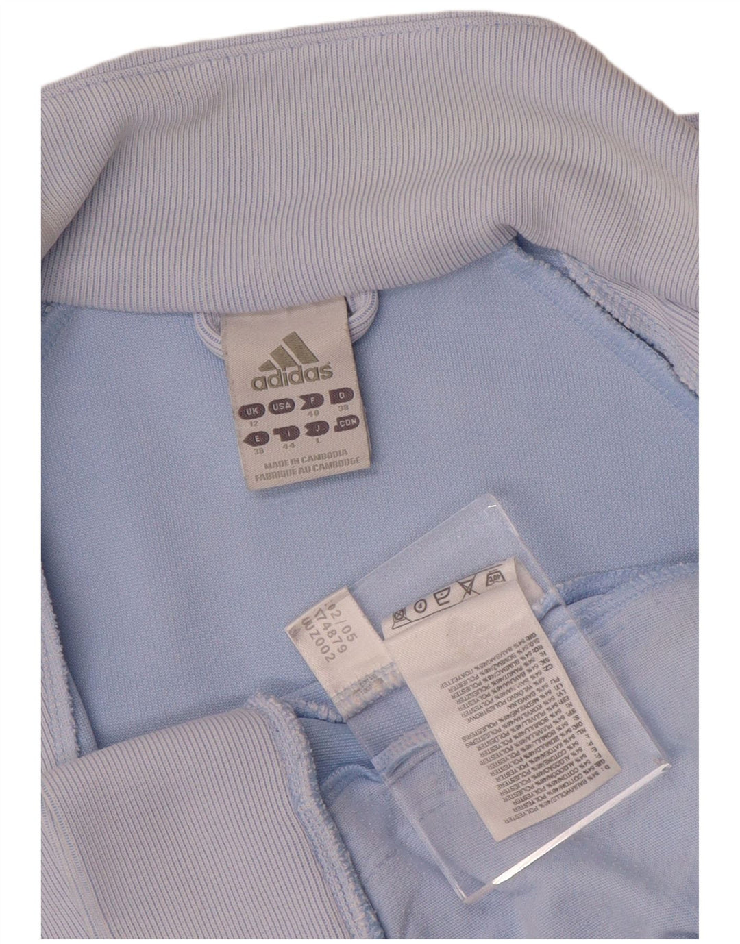 Adidas Womens Tracksuit Top Jacket UK 12 Medium Blue Cotton