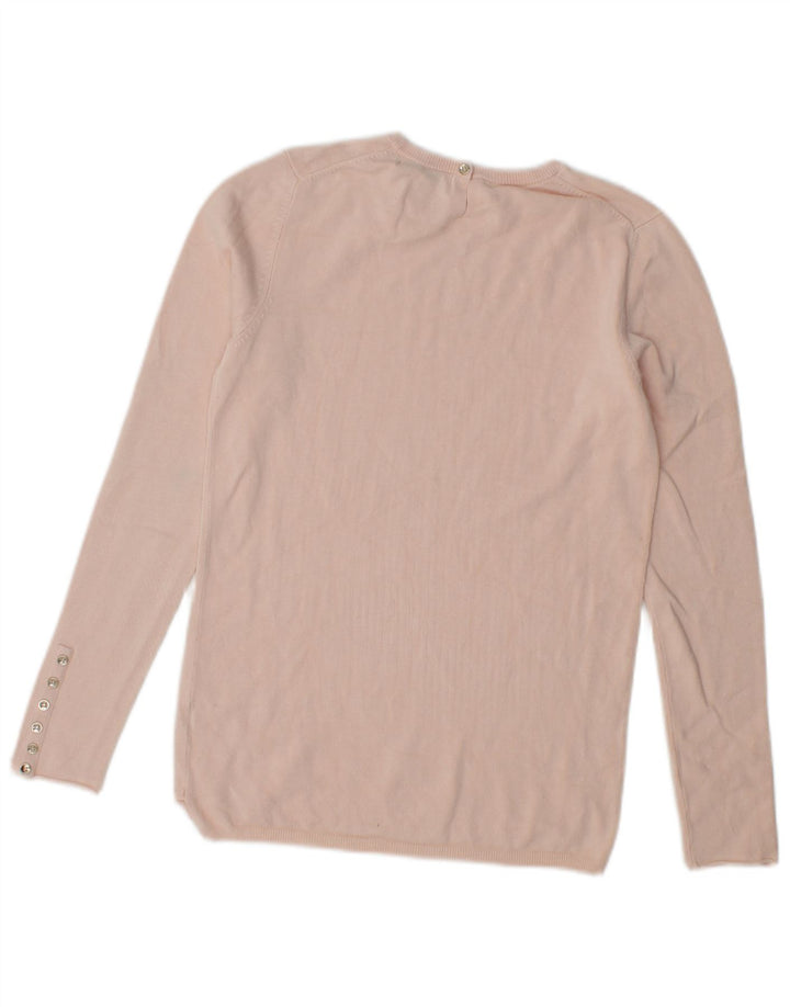 Zara Womens Crew Neck Jumper Sweater UK 12 Medium Pink