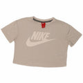 NIKE Womens Crop Graphic T-Shirt Top UK 10 Small Grey Polyester