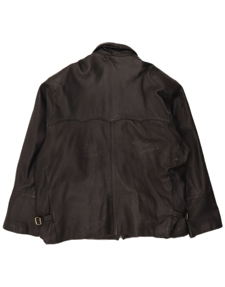 Vintage Mens Leather Jacket UK 44 2XL Black
