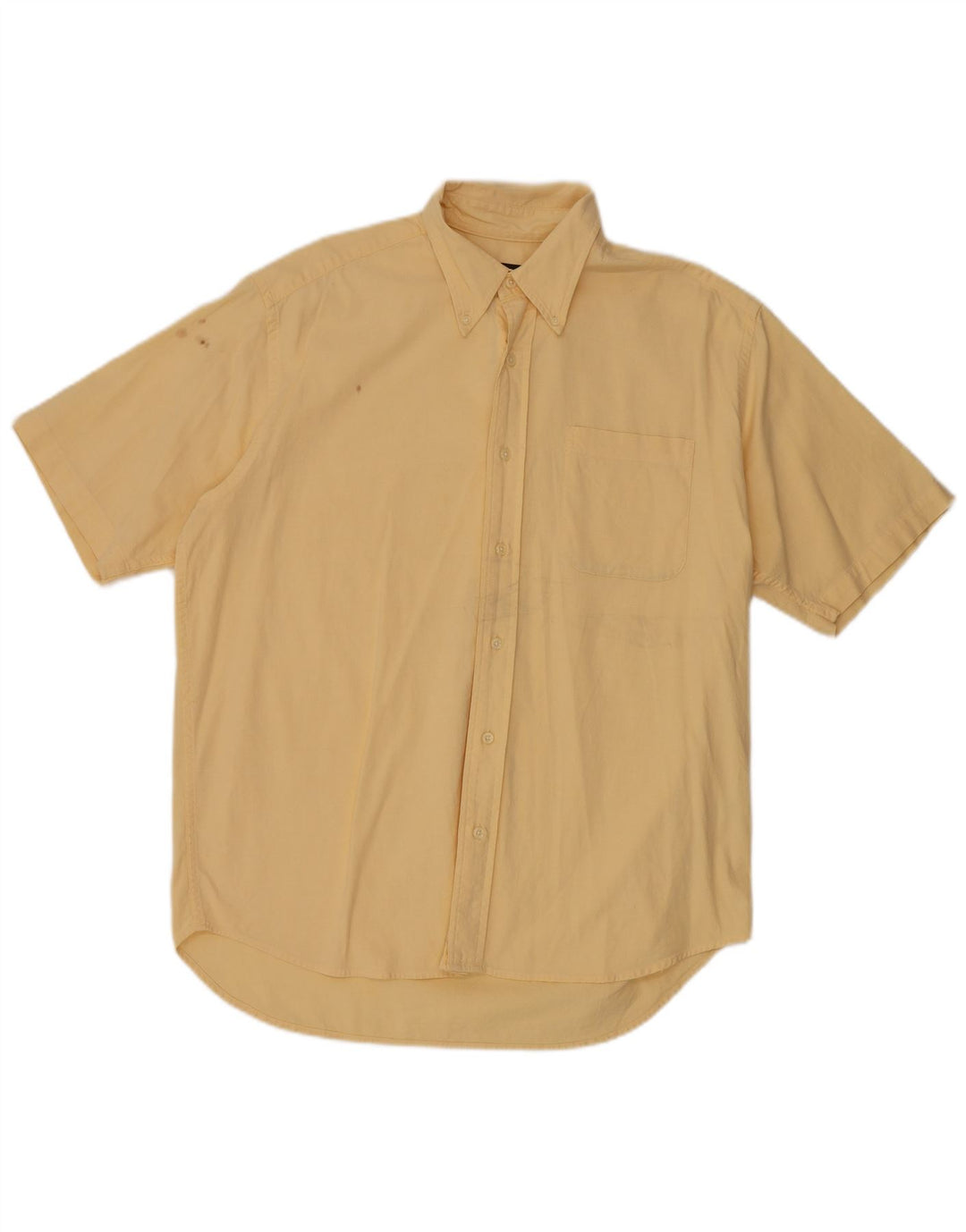 Eddie Bauer Mens Short Sleeve Shirt Medium Yellow Cotton
