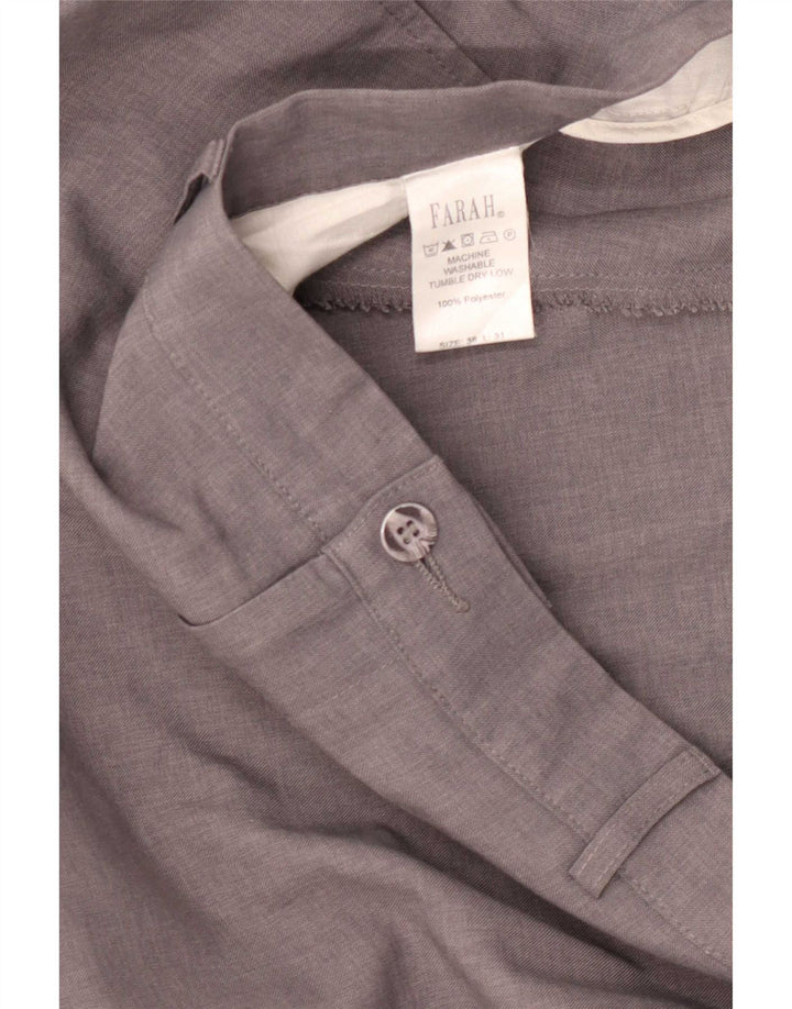 Farah Mens Straight Casual Trousers W38 L31 Grey Polyester