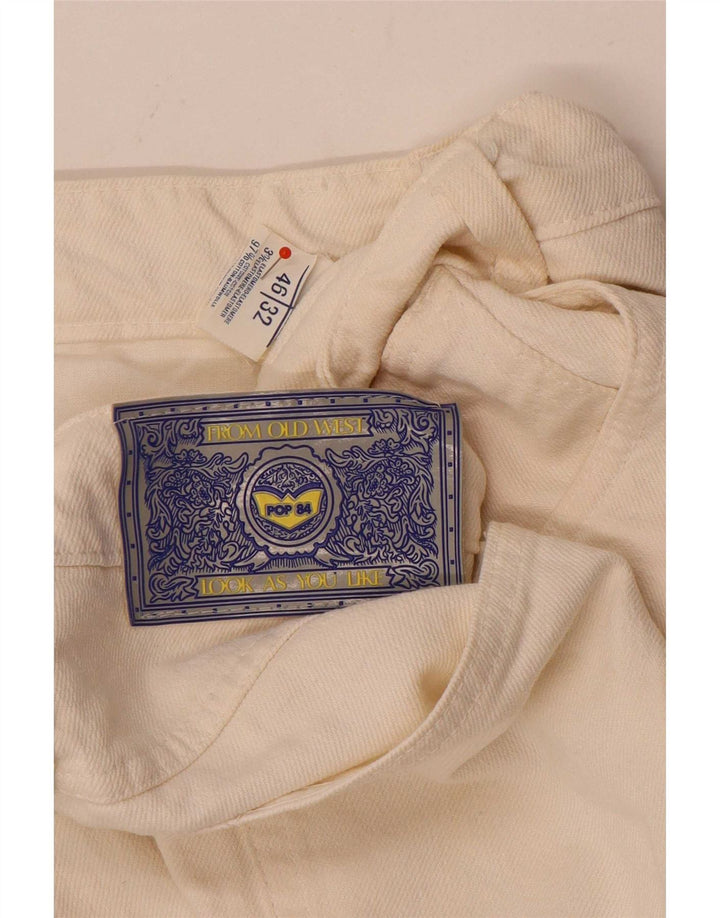 POP 84 Mens Tapered Casual Trousers W32 L29 Beige Elastane