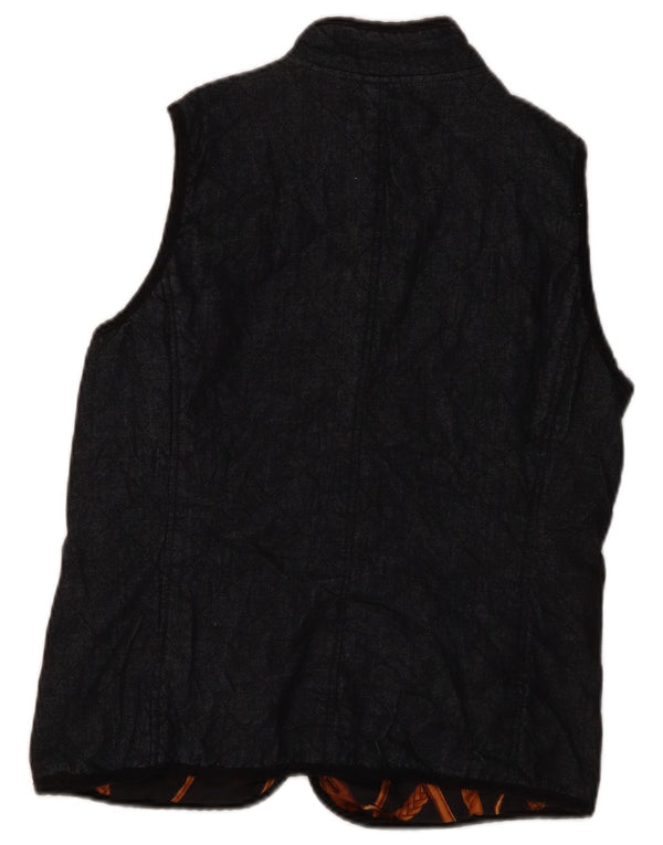 Ralph Lauren Womens Reversible Quilted Gilet UK 12 Medium Navy Blue Cotton