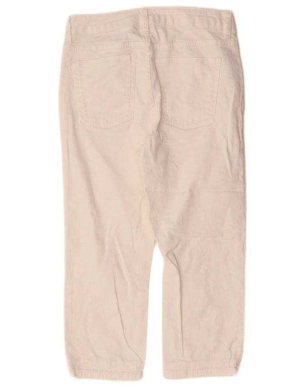 Marks & Spencer Womens Crop Slim Jeans UK 10 Small W28 L20 White Cotton