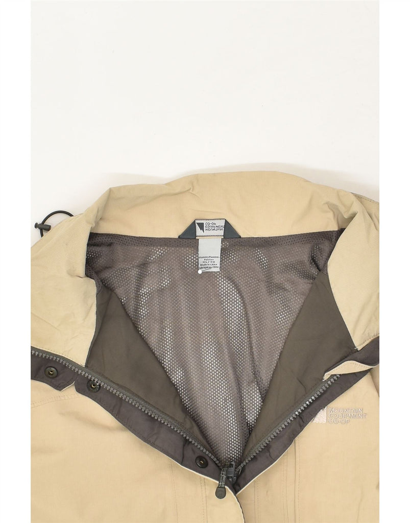 MOUNTAIN EQUIPMENT Womens Hooded Raincoat UK 18 XL Beige Nylon | Vintage Mountain Equipment | Thrift | Second-Hand Mountain Equipment | Used Clothing | Messina Hembry 
