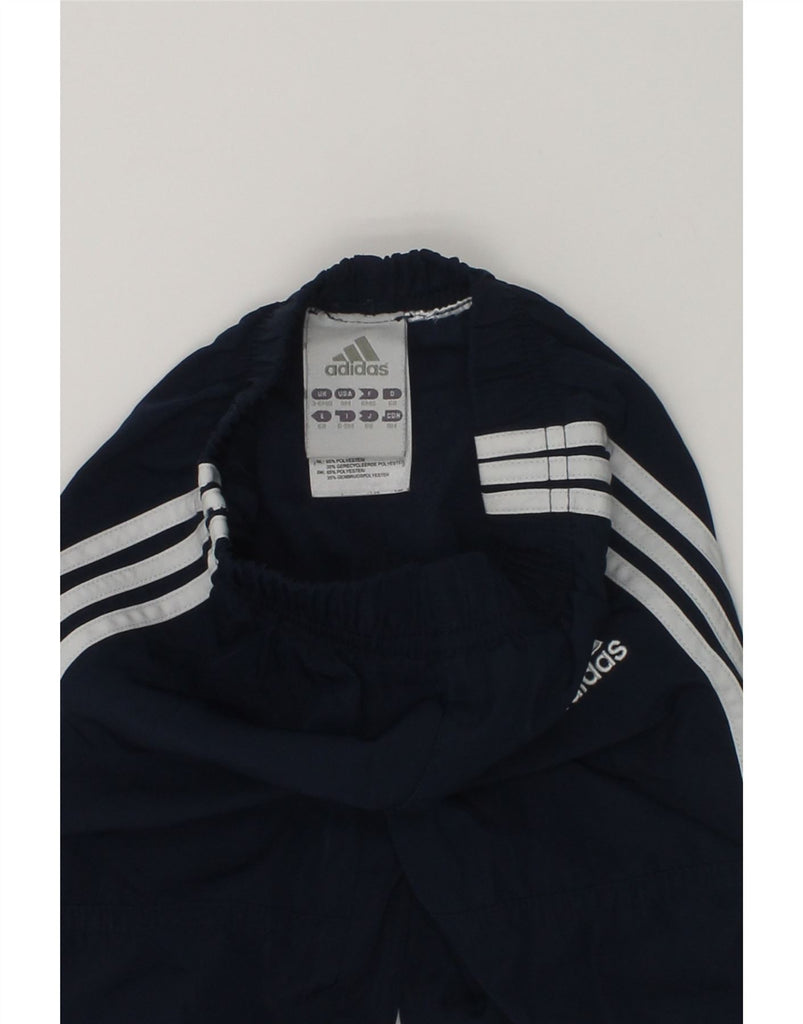 ADIDAS Baby Boys Joggers Tracksuit Trousers 3-6 Months Navy Blue Polyester | Vintage Adidas | Thrift | Second-Hand Adidas | Used Clothing | Messina Hembry 