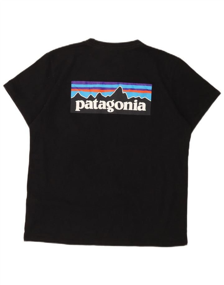 Patagonia Womens Graphic T-Shirt Top UK 16 Large Black Polyester