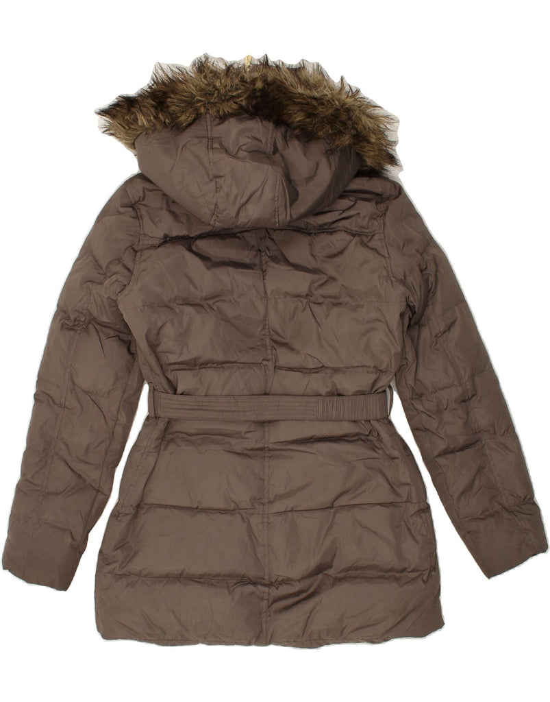 MICHAEL KORS Womens Hooded Padded Coat UK 10 Small Grey Polyester | Vintage Michael Kors | Thrift | Second-Hand Michael Kors | Used Clothing | Messina Hembry 