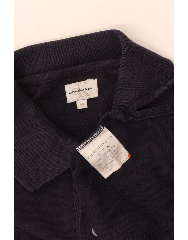 CALVIN KLEIN JEANS Mens Polo Shirt Medium Navy Blue Cotton