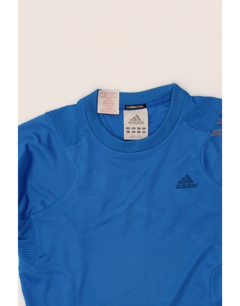 ADIDAS Boys Climacool T-Shirt Top 11-12 Years Blue Polyester Vintage Adidas and Second-Hand Adidas from Messina Hembry 
