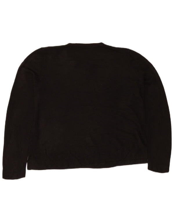 Marks & Spencer Womens Crew Neck Jumper Sweater UK 16 Large Black Acrylic