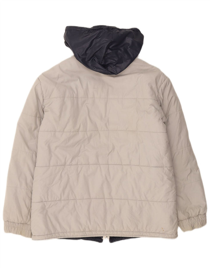 Fila Mens Hooded Padded Jacket UK 38 Medium Grey Cotton