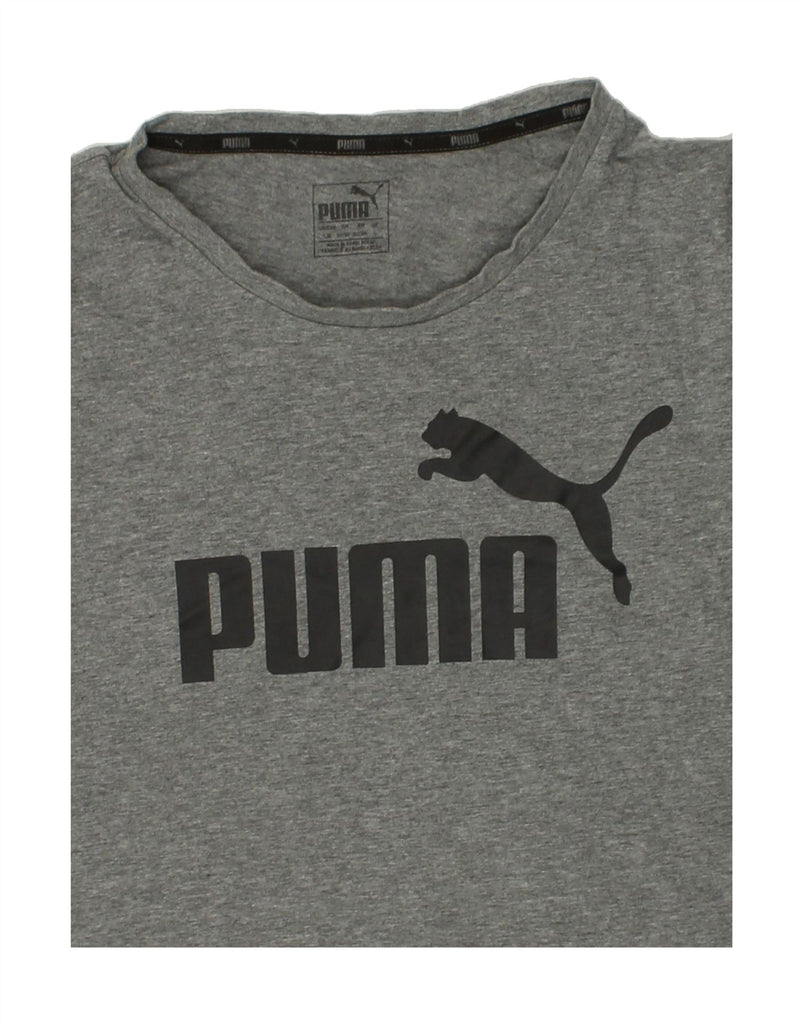 PUMA Mens Graphic T-Shirt Top Large Grey Cotton | Vintage Puma | Thrift | Second-Hand Puma | Used Clothing | Messina Hembry 