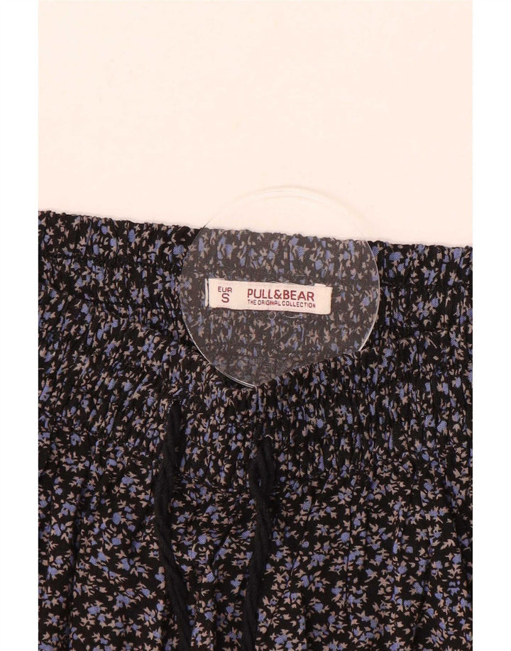 Pull & Bear Womens Mini Skirt Small W26 Black Floral