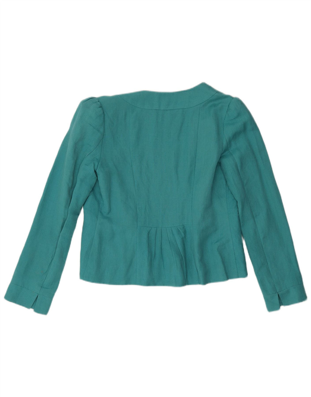 Monsoon Womens Open Blazer Jacket UK 10 Small Turquoise Linen