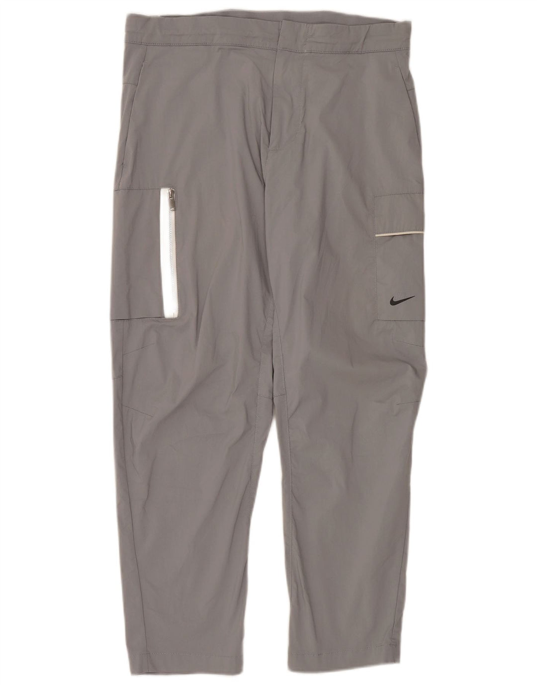 Nike Mens Straight Cargo Trousers W34 L28 Grey Cotton