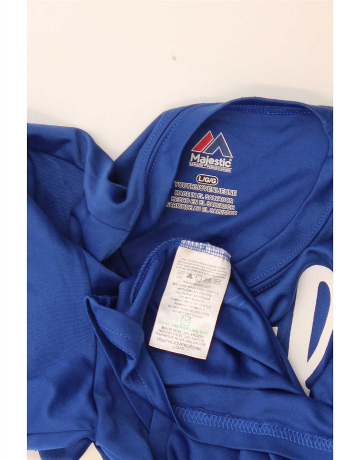Majestic Boys Graphic T-Shirt Top 13-14 Years Large Blue Polyester