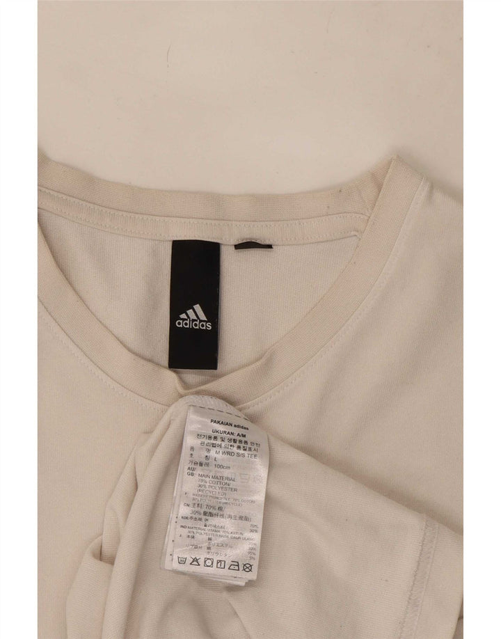 Adidas Mens Graphic T-Shirt Top Large White Cotton