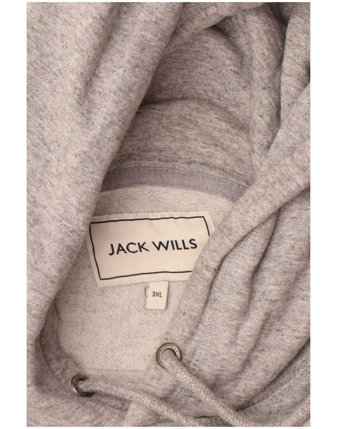JACK WILLS Mens Graphic Hoodie Jumper 3XL Grey Flecked Cotton
