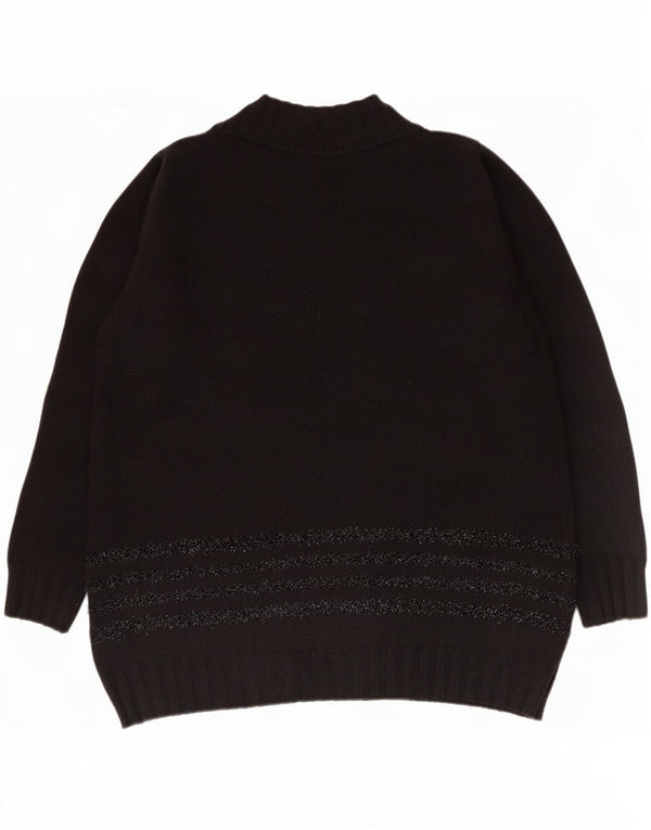 Marina Rinaldi Womens V-Neck Jumper Sweater UK 10 Small Black Striped