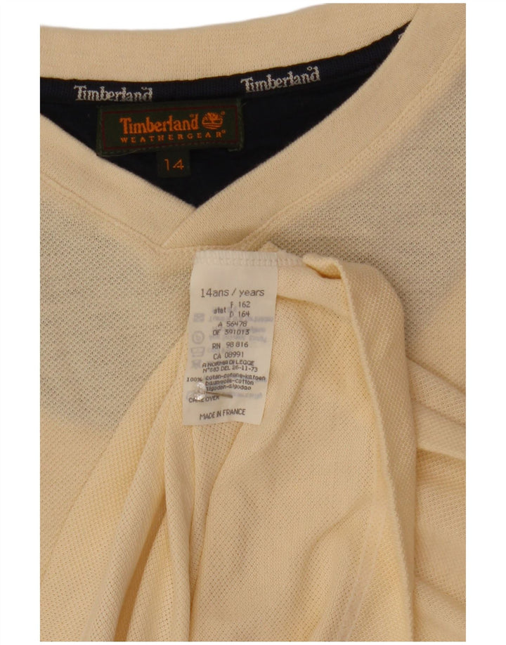 Timberland Boys Sweatshirt Jumper 13-14 Years Off White Cotton