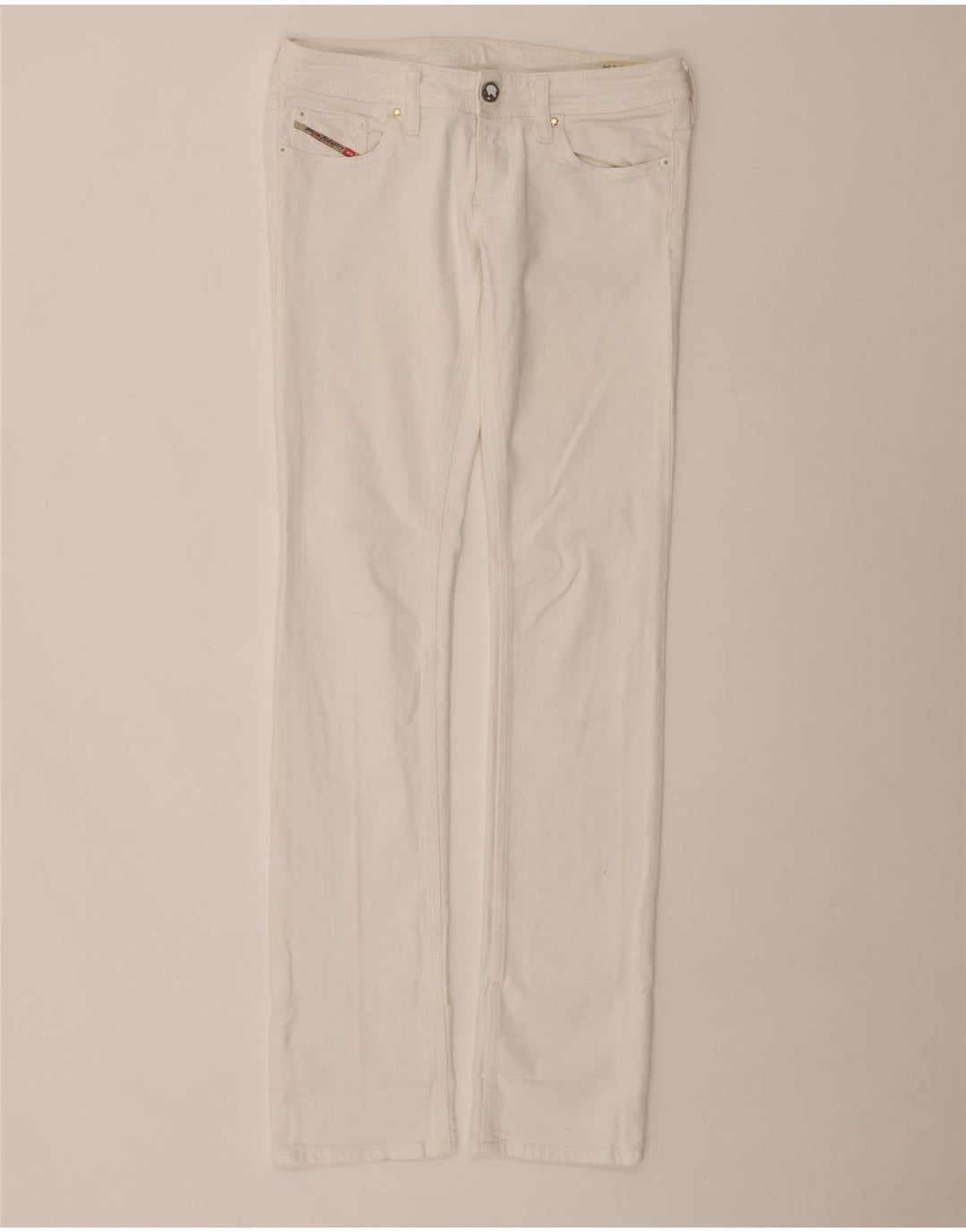 DIESEL Womens Lowky Slim Jeans W28 L34 White Cotton