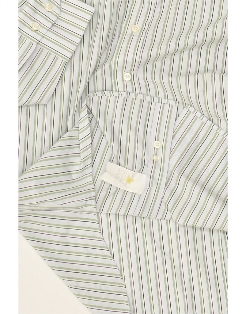 BENETTON Mens Shirt Medium Green Striped Cotton Vintage Benetton and Second-Hand Benetton from Messina Hembry 