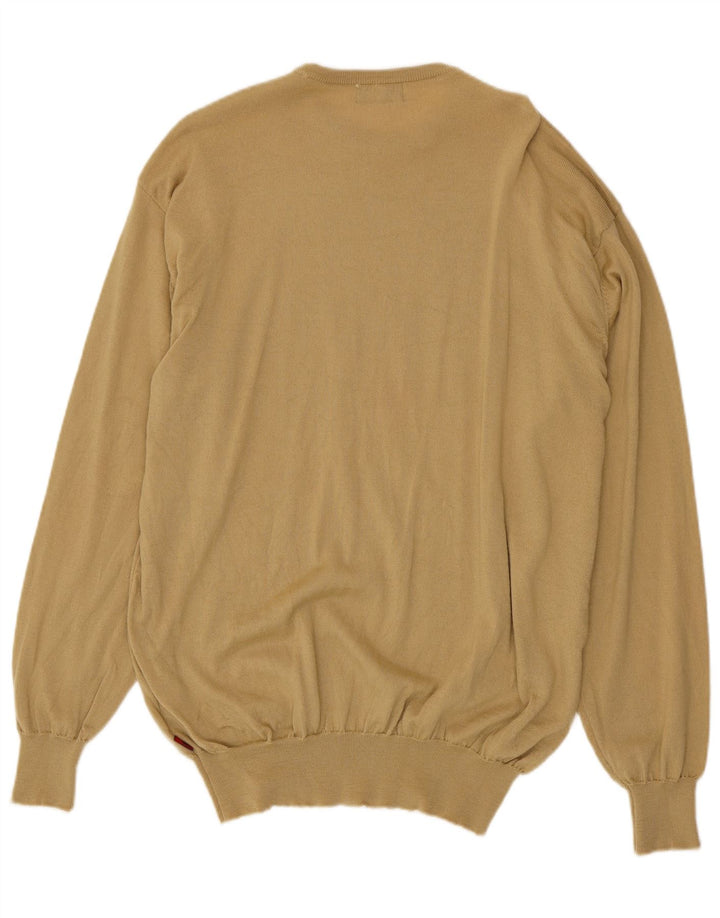 Kappa Mens Crew Neck Jumper Sweater 2XL Beige Virgin Wool