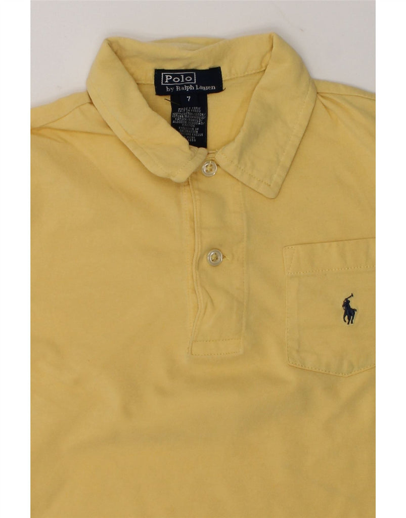 POLO RALPH LAUREN Boys Polo Shirt 6-7 Years Beige Cotton | Vintage Polo Ralph Lauren | Thrift | Second-Hand Polo Ralph Lauren | Used Clothing | Messina Hembry 