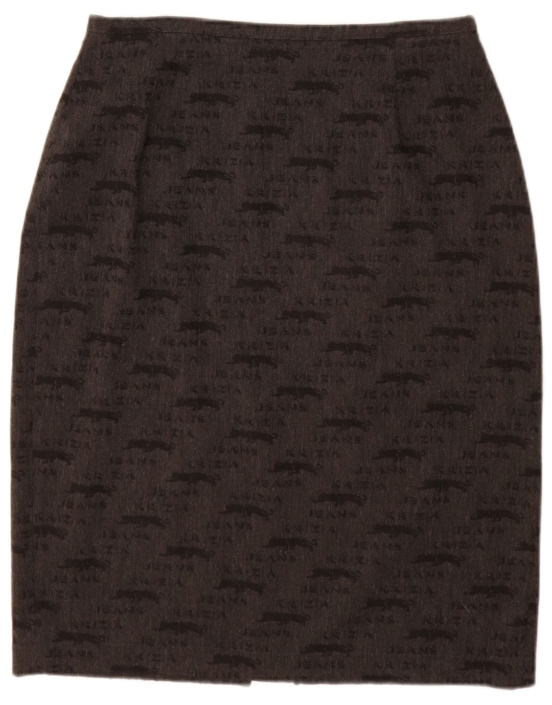 KRIZIA JEANS Womens Graphic Pencil Skirt UK 12 Medium W28  Grey