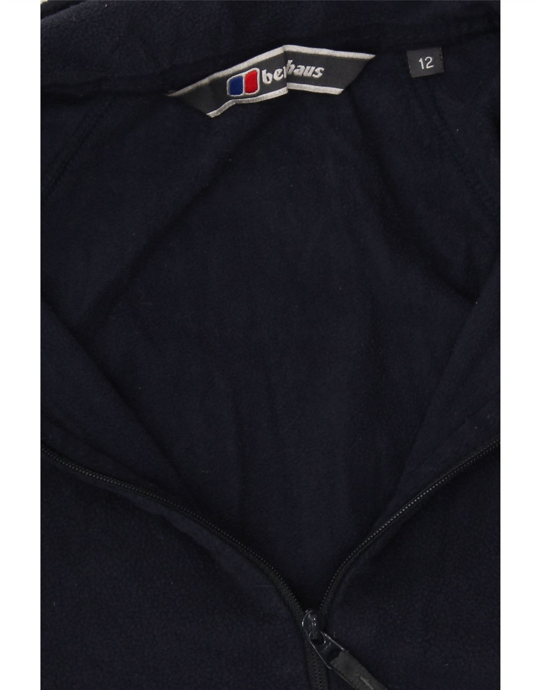 BERGHAUS Womens Zip Neck Fleece Jumper UK 12 Medium Navy Blue Polyester Vintage Berghaus and Second-Hand Berghaus from Messina Hembry 